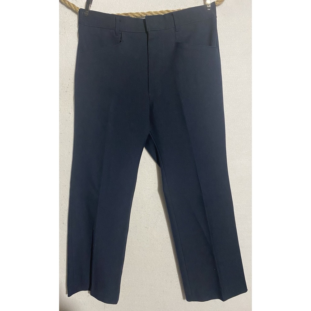 VTG Levis Action Slacks Pants Men 32x38 Navy Blue Dress Trousers Classic 90s